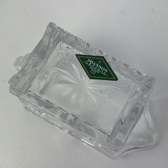 Shannon Crystal Designs of Ireland Hand Crafted Rectangle Crystal Footed Creamer - Picture 11 of 14